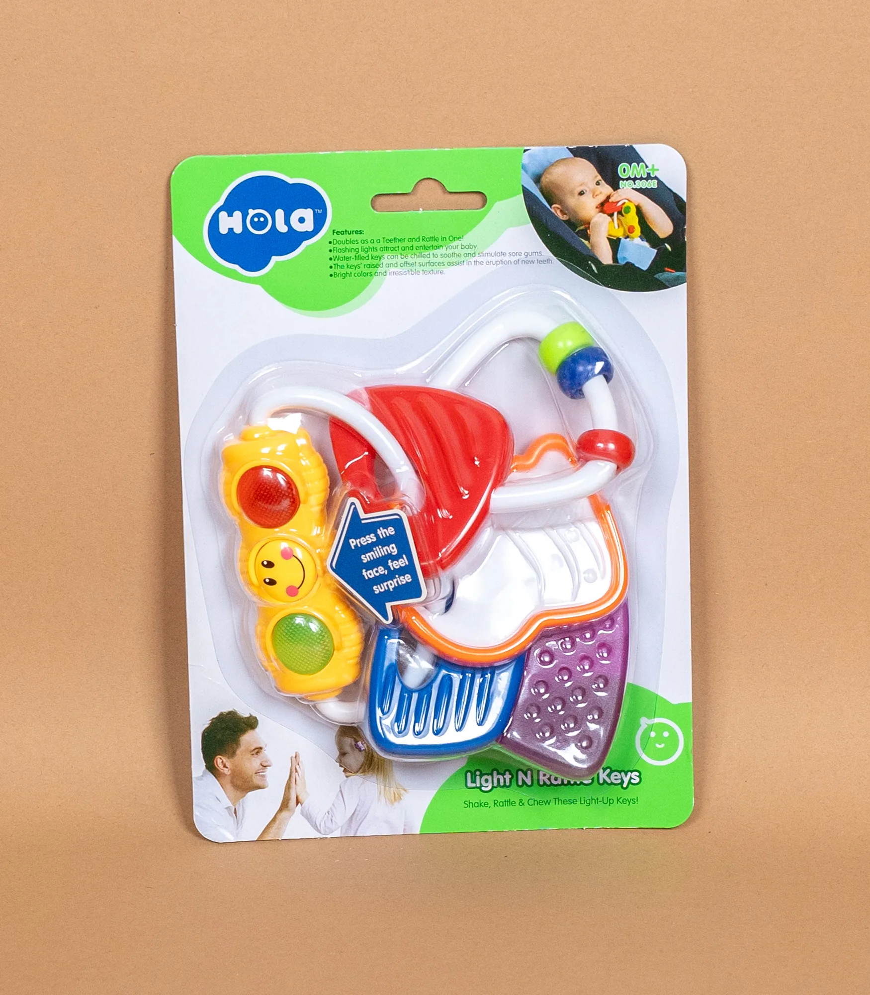 306e-01.webp Zvečka glodalica 306E – svetleći ključevi za bebe (0m+) - Slika 1