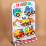 Set građevinskih vozila 326 – 5 autića (bager, kamion, mešalica, traktor i prikolica)