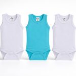 Bebi bodi 3-pack bela-tirkiz