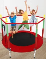 Dečija trambolina sa mrežom – Mini igraonica za bezbednu zabavu kod kuće (3 boje)