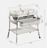 Korito za kupanje WM6012 – Sklopivo korito sa postoljem, policom i korpom (85×48 cm) - Slika 5