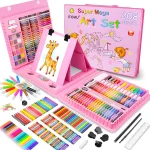 Super Mega Art Set 208 delova – set za crtanje i bojanje (plavi/roze) MCL-7221 - Slika 6