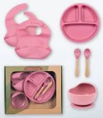 Silikonski set za jelo za bebe – 5 delova
