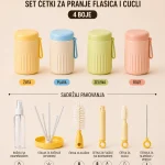 Set četki za pranje flašica i cucli ZZ-3015 (u kutiji) – 4 boje